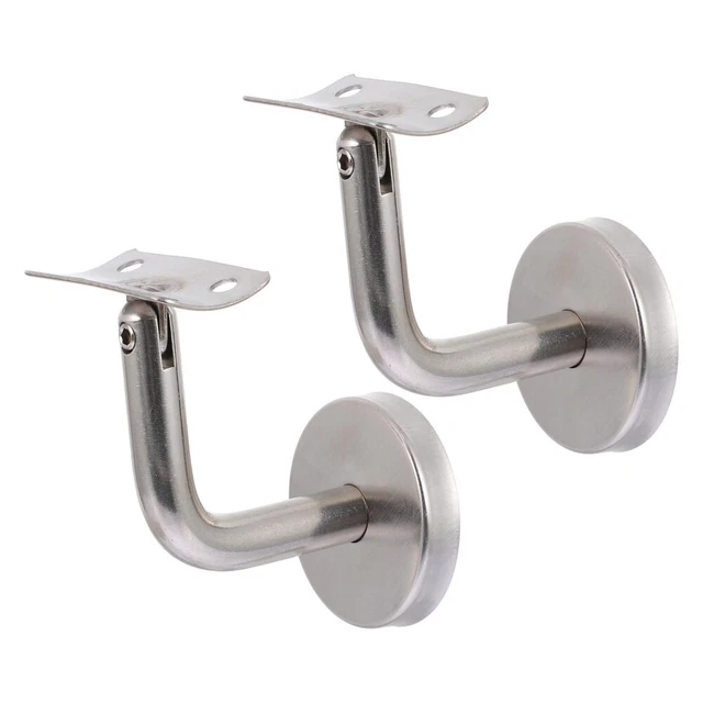 2 piezas Acero inoxidable Montado en Pared Escaleras Pasillo Soporte Barandilla Rail Support