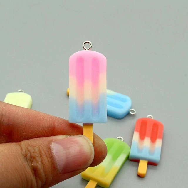 10 Stück bunte Mini Eiscreme Harz Charms Lebensmittel Anhänger DIY Schmuckhe. JW