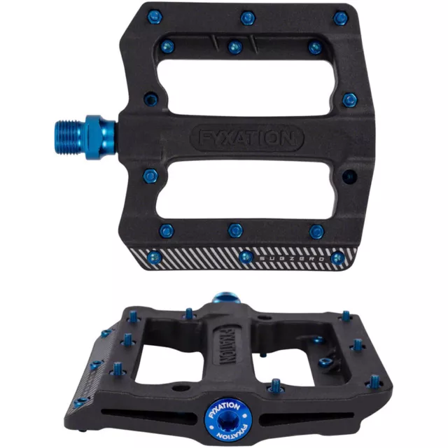 Fyxation Mesa MP Subzero Platform Pedals 9/16" Nylon Removable Pins Black/Blue