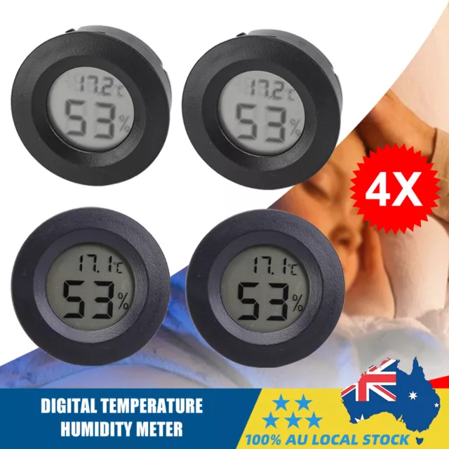 4PC Mini LCD Digital Thermometer Hygrometer Temperature Humidity Humidity Meter