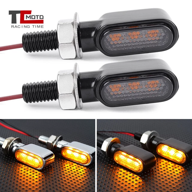 Mini Motorcycle LED Amber Light Turn Signal Light Blinker M8 Bolt Light Emark