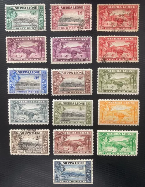 Sierra Leone 1938 KGVI Local Motifs - Mix Used/Mint Hinged