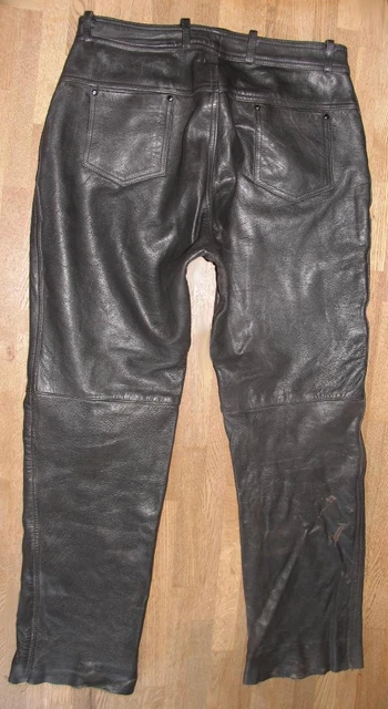 Forte: Grassi Uomo- Jeans IN Pelle/Biker- Pantaloni di Pelle Nero Circa W37 " /