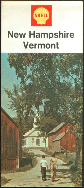 Shell Road Map New Hampshire Vermont Maine 1966