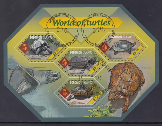 Solomon Islands 2014 World of Turtles set of 2 Mini Sheets CTO & Cheap