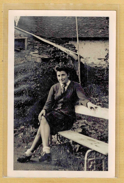 Vintage Photo Card RPPC Women Sitting on a Bench Country pz038