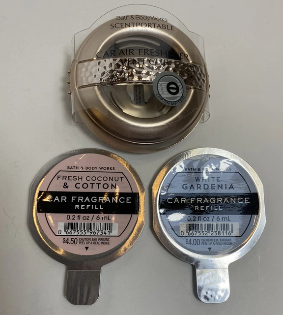 Bath & Body Works Scentportable Car Air Freshener Vent Clip Set + 2 Refill LOT