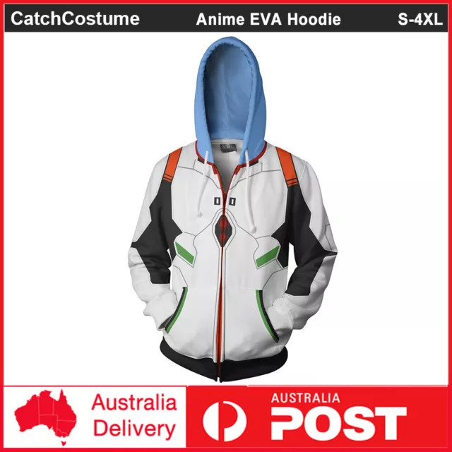 Anime Neon Genesis Evangelion EVA Ayanami Rei Cosplay Costume Hoodie Jacket Coat