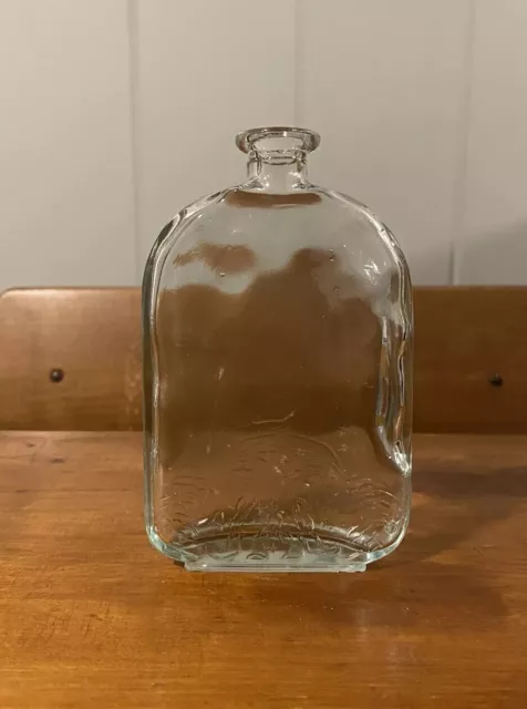 8" Vintage Empty Bottle-Heavy/Thick Glass-Dimensional Pattern Made In Mexico