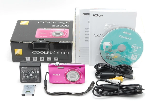 [MINT in Box] Nikon COOLPIX S3100 Pink 14.0MP 5x Zoom Digital Camera From Japan