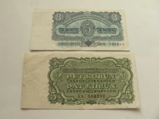 Banknote Tschechoslovakei 3-5 Korun 1961