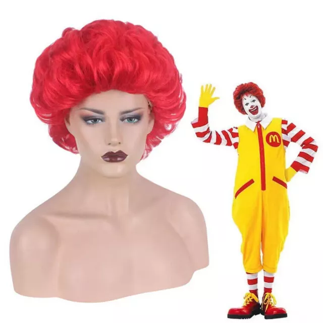 Mens Ronald The Clown Red & Yellow Fancy Dress Costume Jumpsuit & Accessories