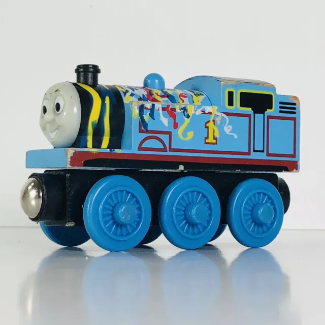 HAPPY BIRTHDAY THOMAS the Train Tank Engine Wooden Railway Rare Blue #1 ...