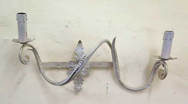 Old Wall Wrought Iron Style Floral Forged by Hand A Spiral CH34