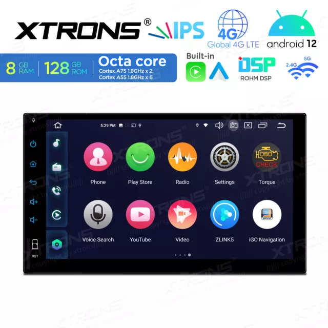 XTRONS 8-Kern 8GB+128GB Android 12 Autoradio GPS Navi 2DIN DSP Multimedia Player