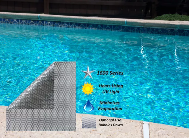 1600 Series Swimming Pool Clear Solar Heating Blanket Cover - (Choose Size)