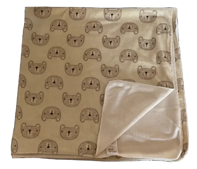 Chick Pea Beige Bear Pattern Polyester Baby Blanket - 30X29 inches