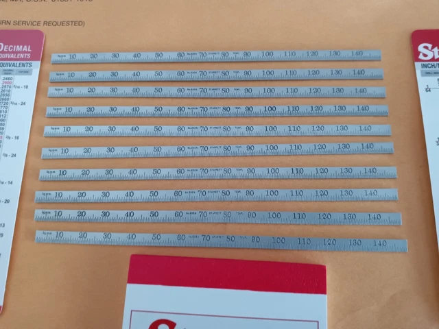 10PCS STARRETT No.C635N   150mm Spring-Tempered Steel Rule with Millimeter Grad.