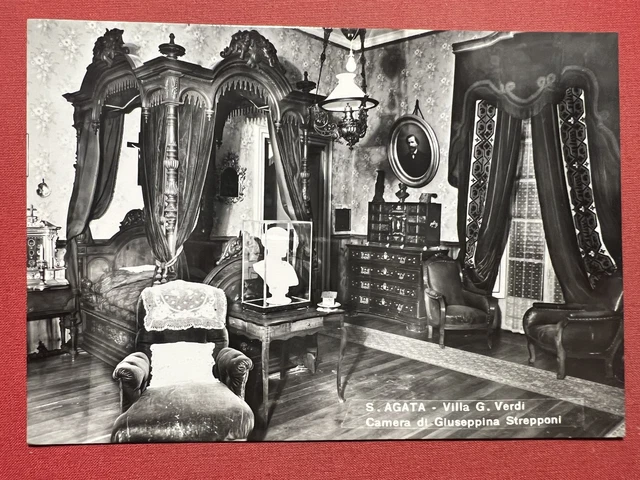 Cartolina - Sant'Agata - Villa G. Verdi - Camera di Giuseppina Strepponi - 1955