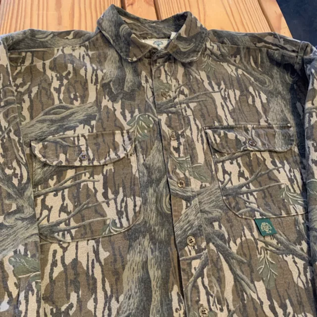 VINTAGE Mossy Oak Jacket Mens XL Treestand Camouflage 3 Pocket Made in USA 80s