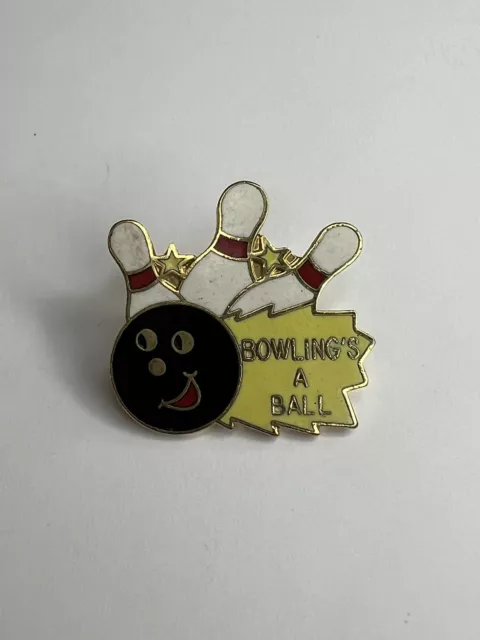 Vintage Bowling's a Ball Lapel Hat Pin Sanders No Pin Back Included