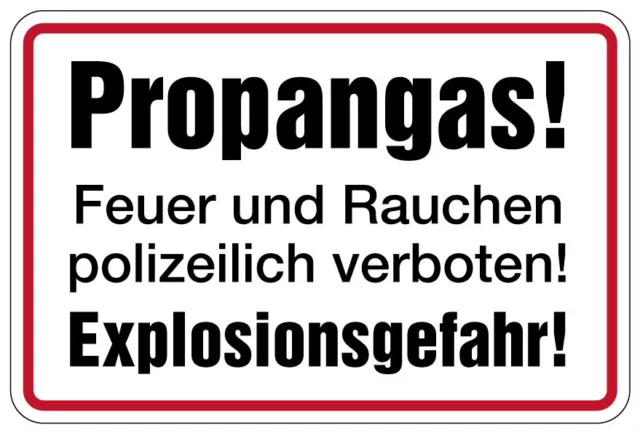 Aufkleber Verbot Warnung „Propangas! Explosionsgefahr!“ Hinweis Schild Folie