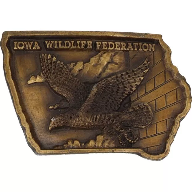 Iowa Wildlife Federation Falcon Fauconnerie Oiseau Prey 1990s Vintage Ceinture