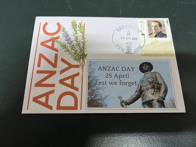 (827) 25-4-2025 - ANZAC Day 2025 (postmarked Sydney GPO Martin Place 25 ...