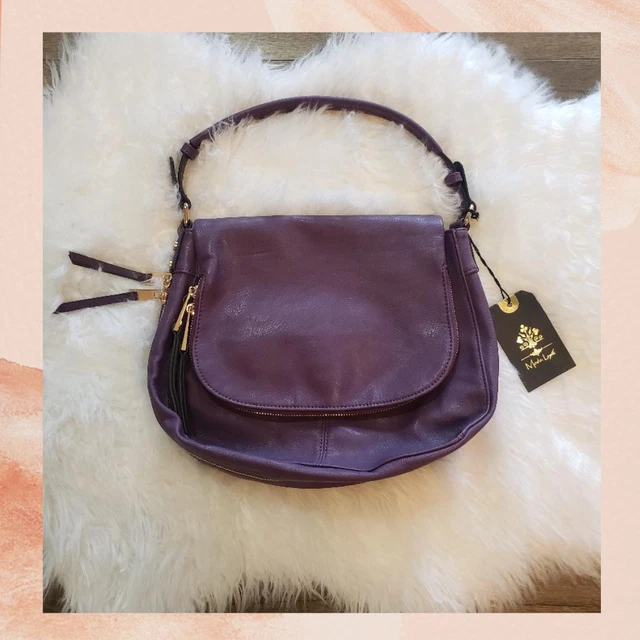 Moda Luxe Eggplant Purple Crossbody Satchel Purse