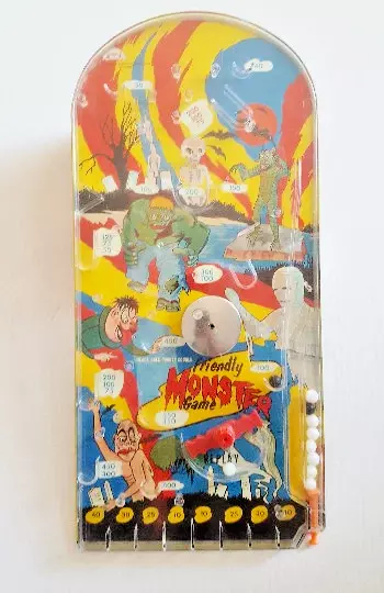 FRIENDLY MONSTER Tabletop Pinball Game Vintage 1960s Wolverine Rare BAGATELLE