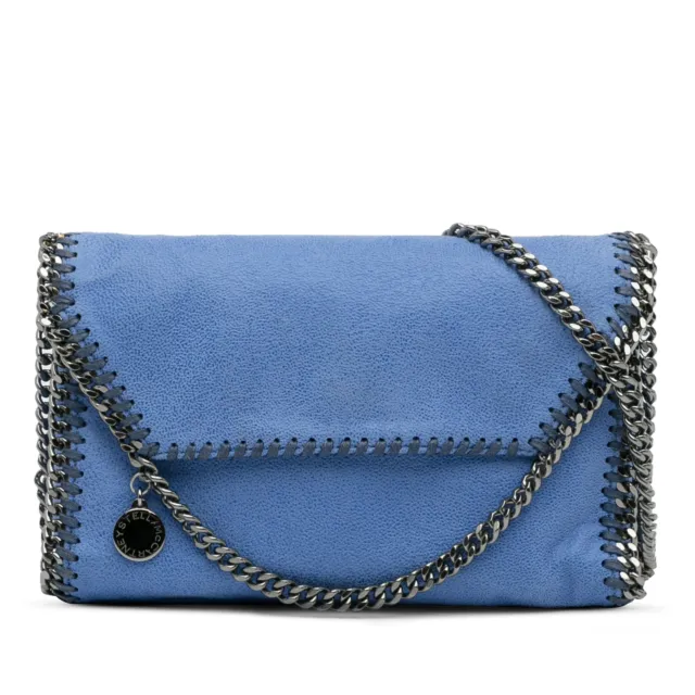 Authenticated Stella McCartney Falabella Crossbody Blue Polyester Fabric Bag