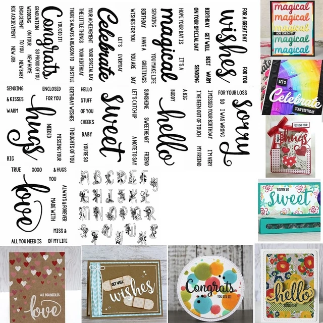 Greetings Wishes Clear Stamps Stencil For DIY Scrapbooking Embossing Card Crafts