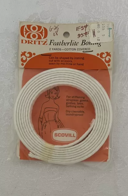 Huesado Dritz Featherlite Vintage • NUEVO en paquete de 2 yardas • Cubierto de algodón