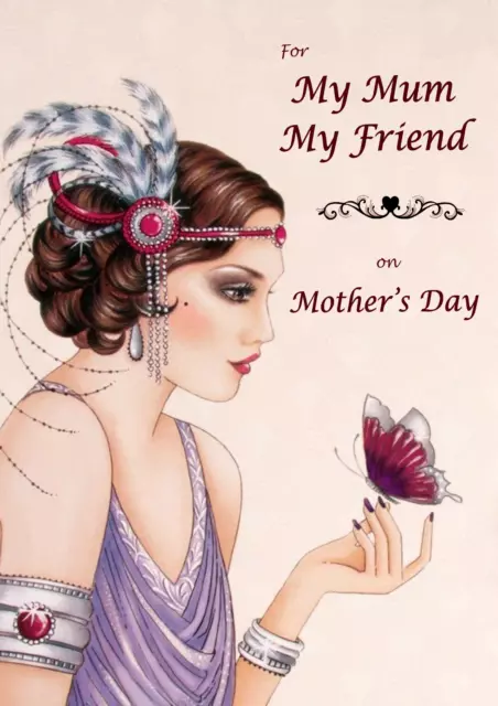 Mother's Day - Art Deco - Personalised A5 size card