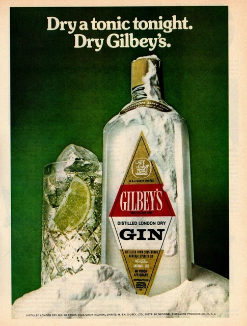 1975 Gilbeys Distilled London Dry Gin Dry A Tonic Tonight. Dry Gilbey's Print Ad