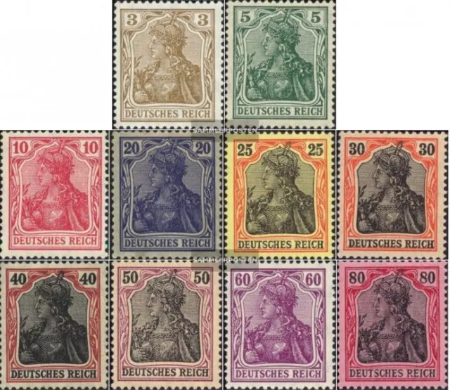 Deutsches Reich 84II-93II (kompl.Ausg.) postfrisch 1915 Germania