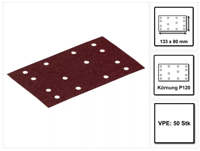 Festool STF 80x133 RU2/50 Schleifstreifen P120 80 x 133 mm 50 Stk. ( 499050 )