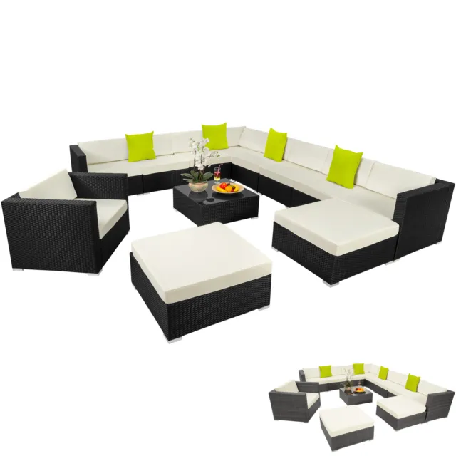 XXL Poly Rattan Alu Lounge Sitzgruppe Gartenmöbel Garten Set Couch Sofa Garnitur