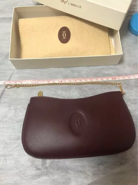 Unused Authentic Cartier Vintage Chain Pouch Coin Case Purse Deadstock