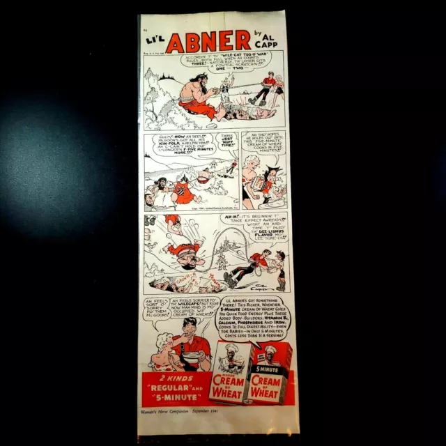 1941 Cream of Wheat Breakfast Lil Abner Al Capp Print Ad Women's Home Companion