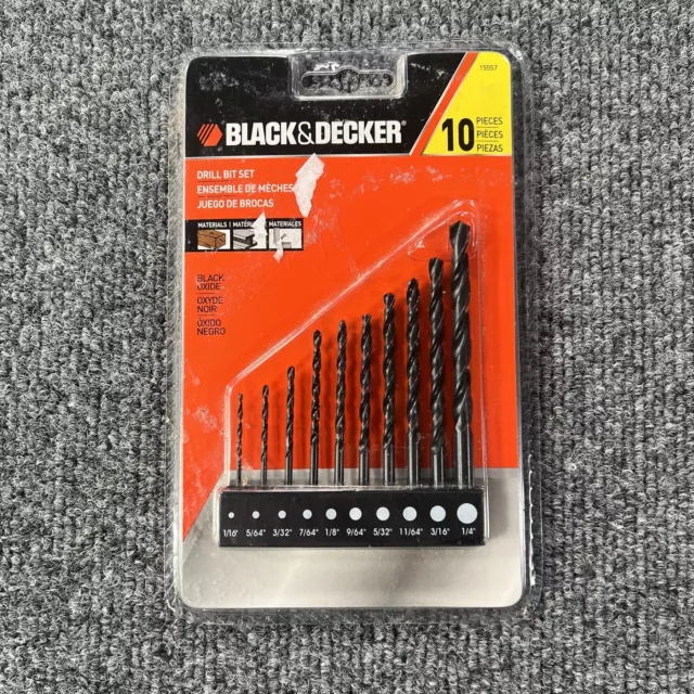 Black & Decker 15054 Hex Shank Drill Bit 4 pcs Set for Wood Metal Plastic 