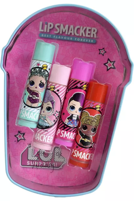 LipSmacker Lol Surprise Baume Paquet 4 Vanille,Bonbon,Tropical,Fraise