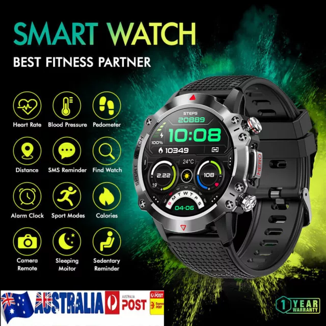 Smart Watch Fitness Tracker Heart Rate Blood Pressure Men Women Sport Watches BT