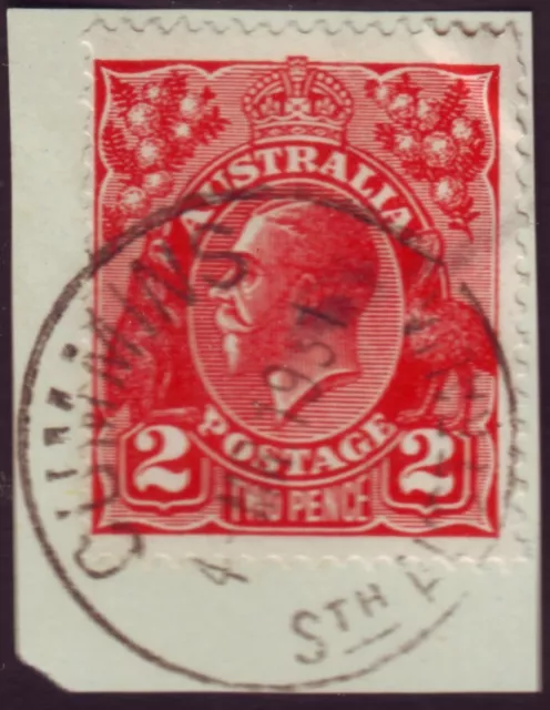 SOUTH AUSTRALIA POSTMARK "CUMMINS" ON 2d RED KGV DATED 1931 (A11297)