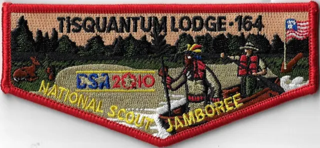 OA Tisquantum Lodge 164 BSA 2010 National Scout Jamboree Flap RED Bdr. [MX-9980]