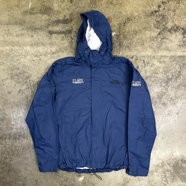 The North Face Rain Coat Hyvent Winter Ski Jacket Navy Blue, Mens Medium