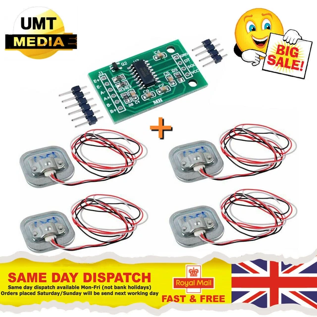 4 X 50KG Body Load Cell Weight Scales Sensor With HX711 Sensor. Arduino ...