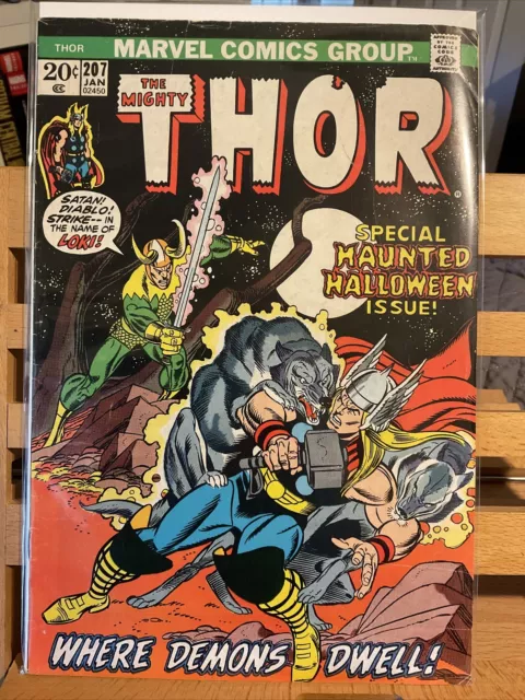 THE MIGHTY THOR Comic Book Vol. 1 Number 207 (Marvel January 1973)