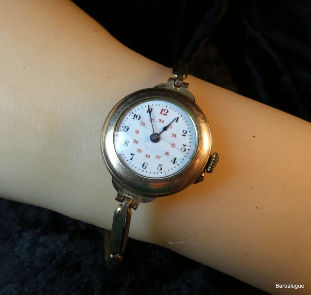 Montre-Bracelet Vintage LAMINOR MGBM - Cadran Fendu, Mécanique, Plaque Or