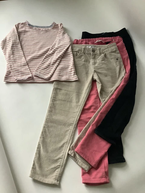 🤍GIRLS BUNDLE 7-8Y ZARA M&S GAP BODEN Jeggings/Jeans/ x3 + Pointelle Top 128CM